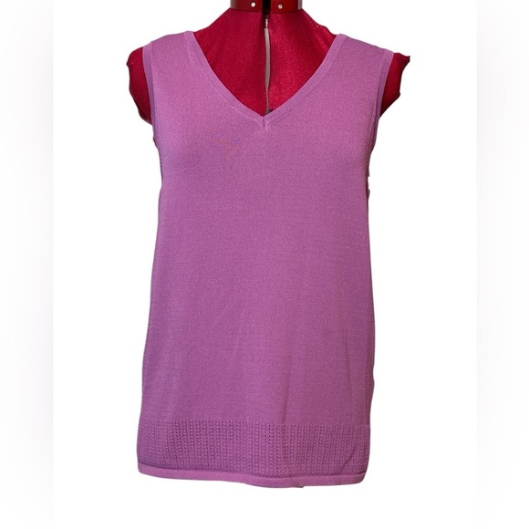 Cleo blue sleeveless knit v-neck layering sweater - Picture 8 of 11